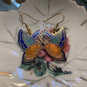 Gold and Enamel Earrings from Panama